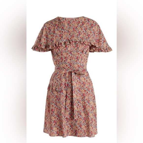 Vampires Wife CHARLOTTE LIBERTY FLORAL-PRINT COTTON DRESS Size - UK10/US6 - Picture 6 of 16